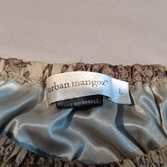 Urban Mangoz Women's LG Dress Natural Green Paisley Retro Bell Sleeve Bohemian - Picture 5 of 11